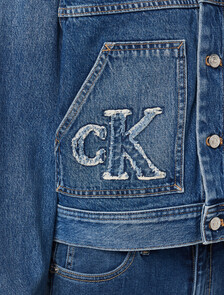 Buy 여성 워크웨어 CK 로고 데님 자켓 in color Mid blue