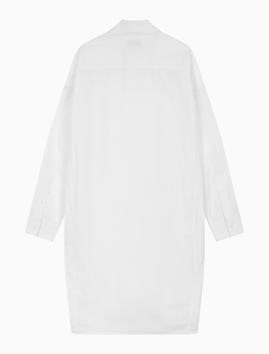 Buy 여성 하이로우 헴 포플린 긴팔 셔츠 드레스 in color BRILLIANT WHITE