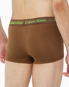 Buy 남성 스텐실로고 코튼스트레치 로우라이즈 트렁크 3PK in color BONE WHITE, NIGHTSHADE, COFFEE LIQUEUR
