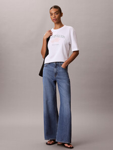 Buy 여성 로고 그래픽 릴렉스드핏 티 in color BRIGHT WHITE