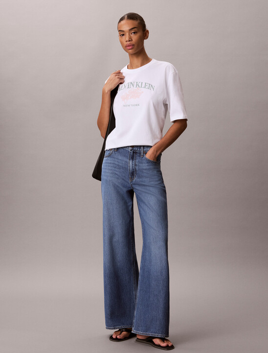 여성 로고 그래픽 릴렉스드핏 티