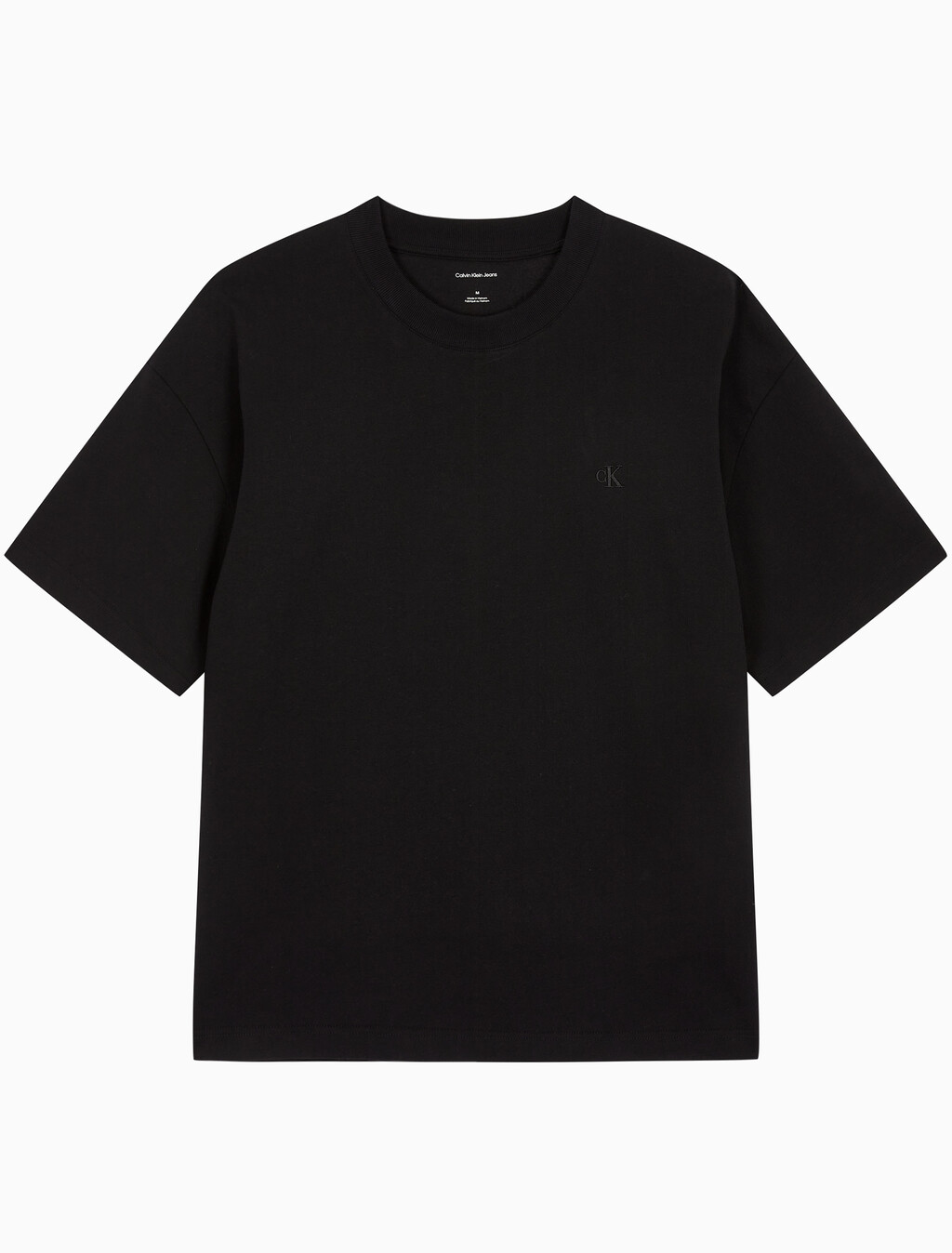Buy 남성 오버핏 엠보스 모노그램 로고 반팔 티셔츠 in color BLACK