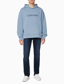 Buy 남성 릴렉스핏 스탠다드 로고 후드 티셔츠 in color BLUE
