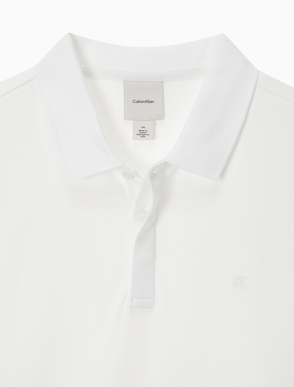 Buy 남성 를래식 핏 럭스 코튼 인터락 폴로 긴팔 티셔츠 in color BRIGHT WHITE