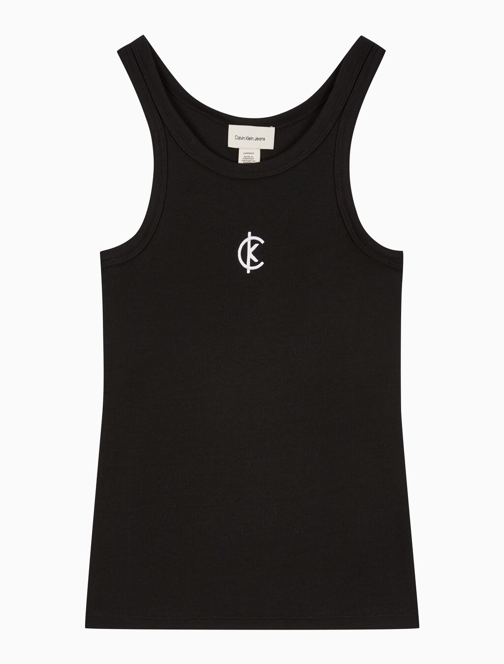 Buy 여성 코튼 컨투어 립 CK 탱크 in color BLACK
