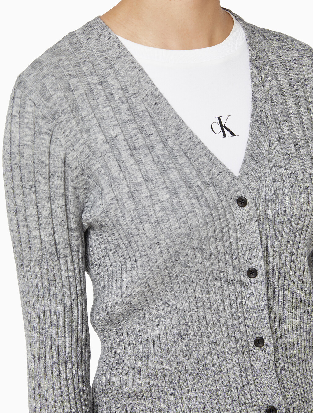 Buy 여성 립 가디건 in color Grey