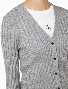 Buy 여성 립 가디건 in color Grey