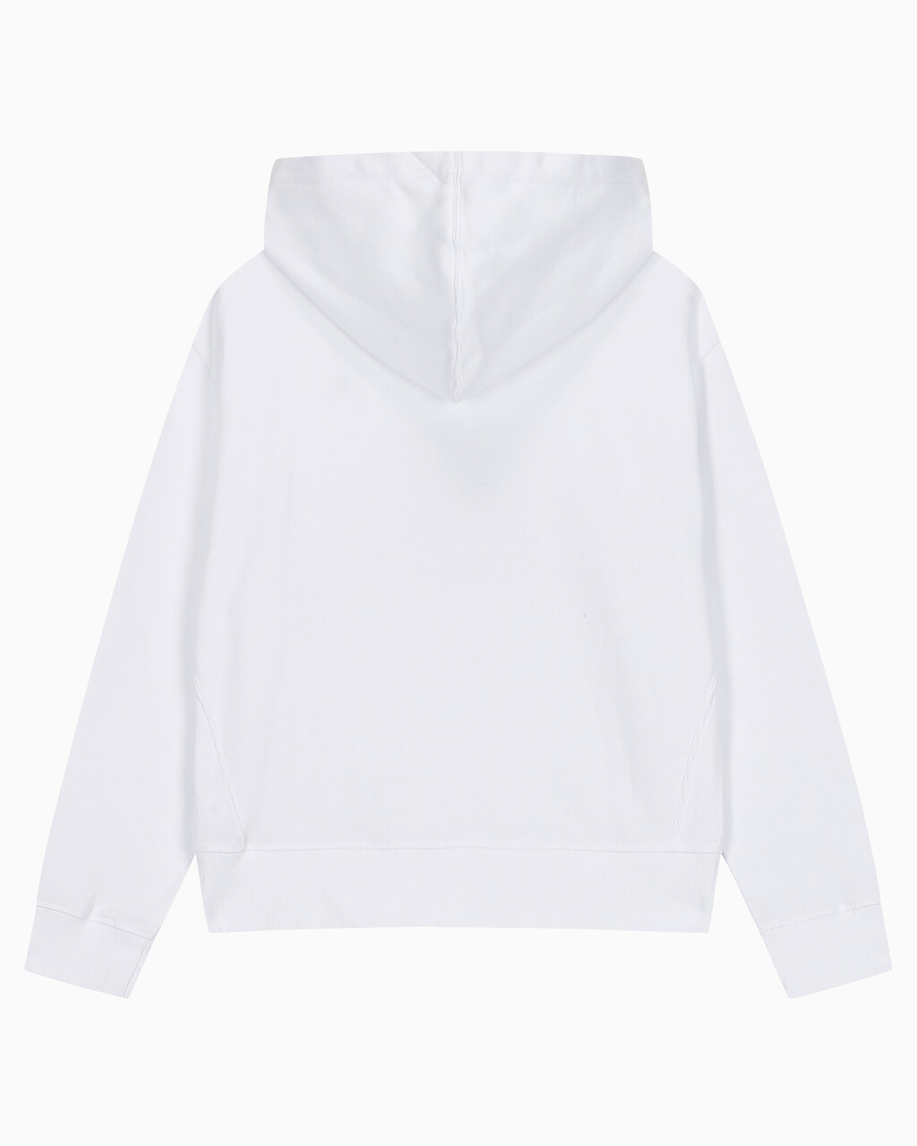 Buy 여성 릴렉스핏 CK 스몰 로고 기모 후디 in color BRILLIANT WHITE