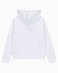 Buy 여성 릴렉스핏 CK 스몰 로고 기모 후디 in color BRILLIANT WHITE