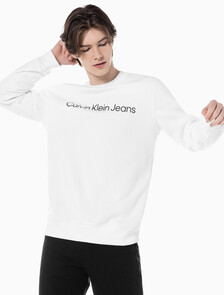Buy 남성 레귤러핏 인스티튜셔널 로고 기모 스웨트셔츠 in color BRIGHT WHITE