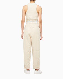 Buy 여성 리피트 크롭 로고 탱크 탑 in color CLASSIC BEIGE