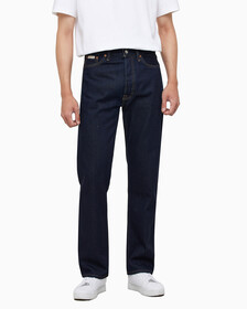 Buy 남성 스트레이트핏 린스 데님 in color CK RAW SELVEDGE