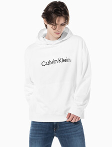 Buy 남성 릴렉스핏 스탠다드 로고 후드 티셔츠 in color BRILLIANT WHITE