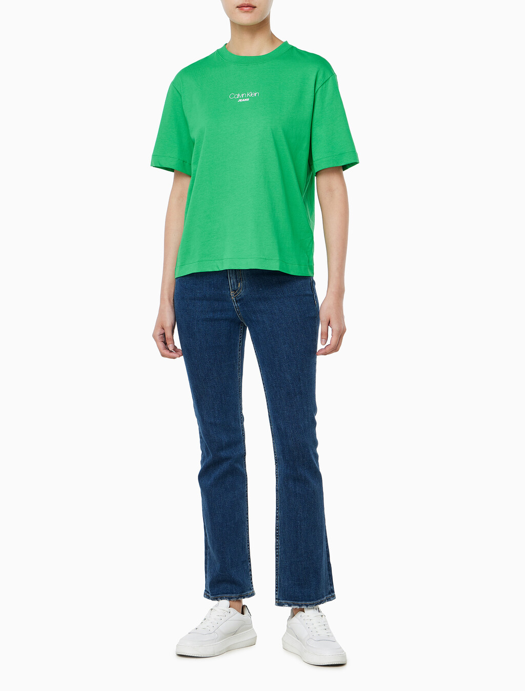 Buy 여성 박시핏 반팔 티셔츠 in color BLOSSOM GREEN
