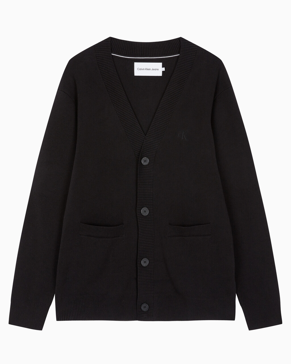 Buy 남성 스트라이프 CK 로고 코튼 가디건 in color CK BLACK