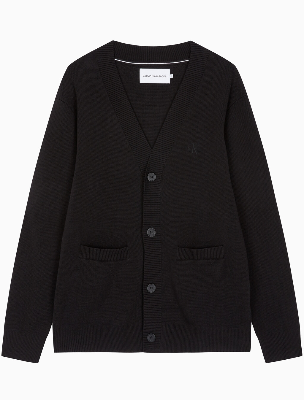Buy 남성 스트라이프 CK 로고 코튼 가디건 in color CK BLACK