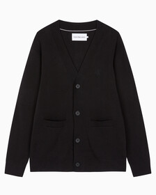 Buy 남성 스트라이프 CK 로고 코튼 가디건 in color CK BLACK
