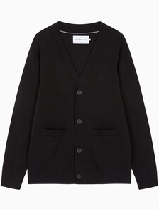 Buy 남성 스트라이프 CK 로고 코튼 가디건 in color CK BLACK