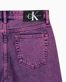 Buy 남성 90's 스트레이트핏 하이퍼 핑크 컬러 데님 in color MID BLUE BACK EMBRO