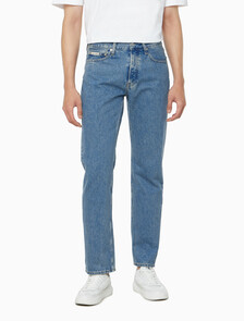 Buy 남성 스탠다드 스트레이트핏 스톤블루 데님 in color MID BLUE BACK EMBRO