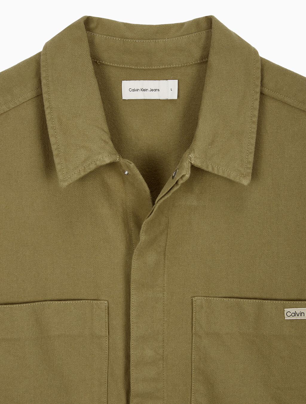 Buy 남성 릴렉스핏 플란넬 오버셔츠 in color OLIVE