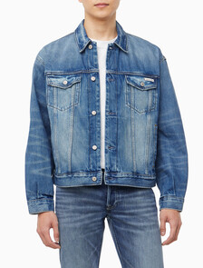 Buy 남성 레귤러핏 90's 미드블루 워시 데님 자켓 in color WASHED EMERALD