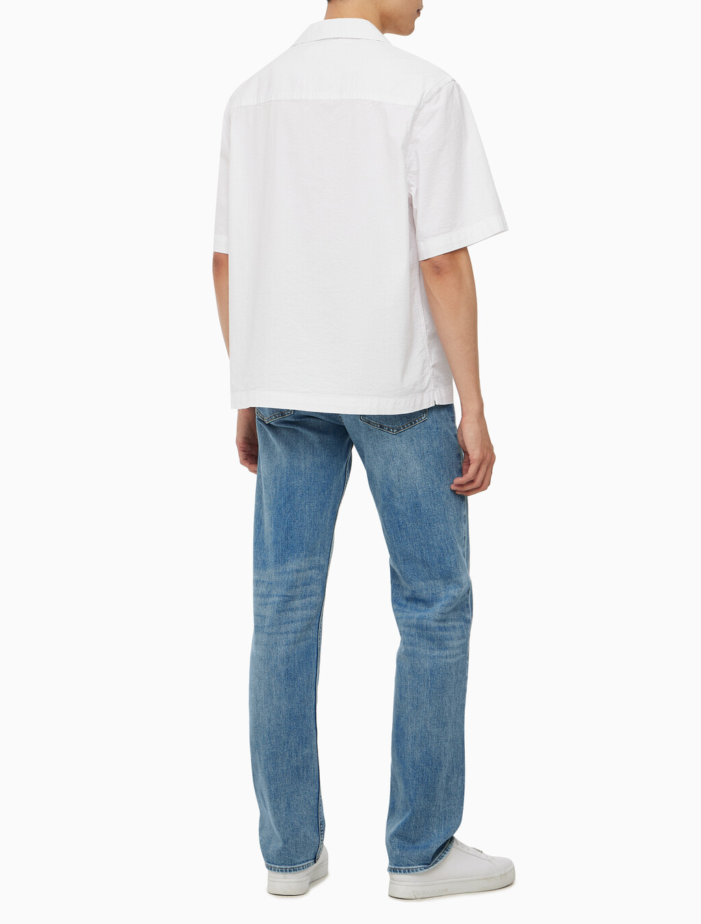 Buy 남성 릴렉스핏 시어서커 반팔 셔츠 in color BRIGHT WHITE