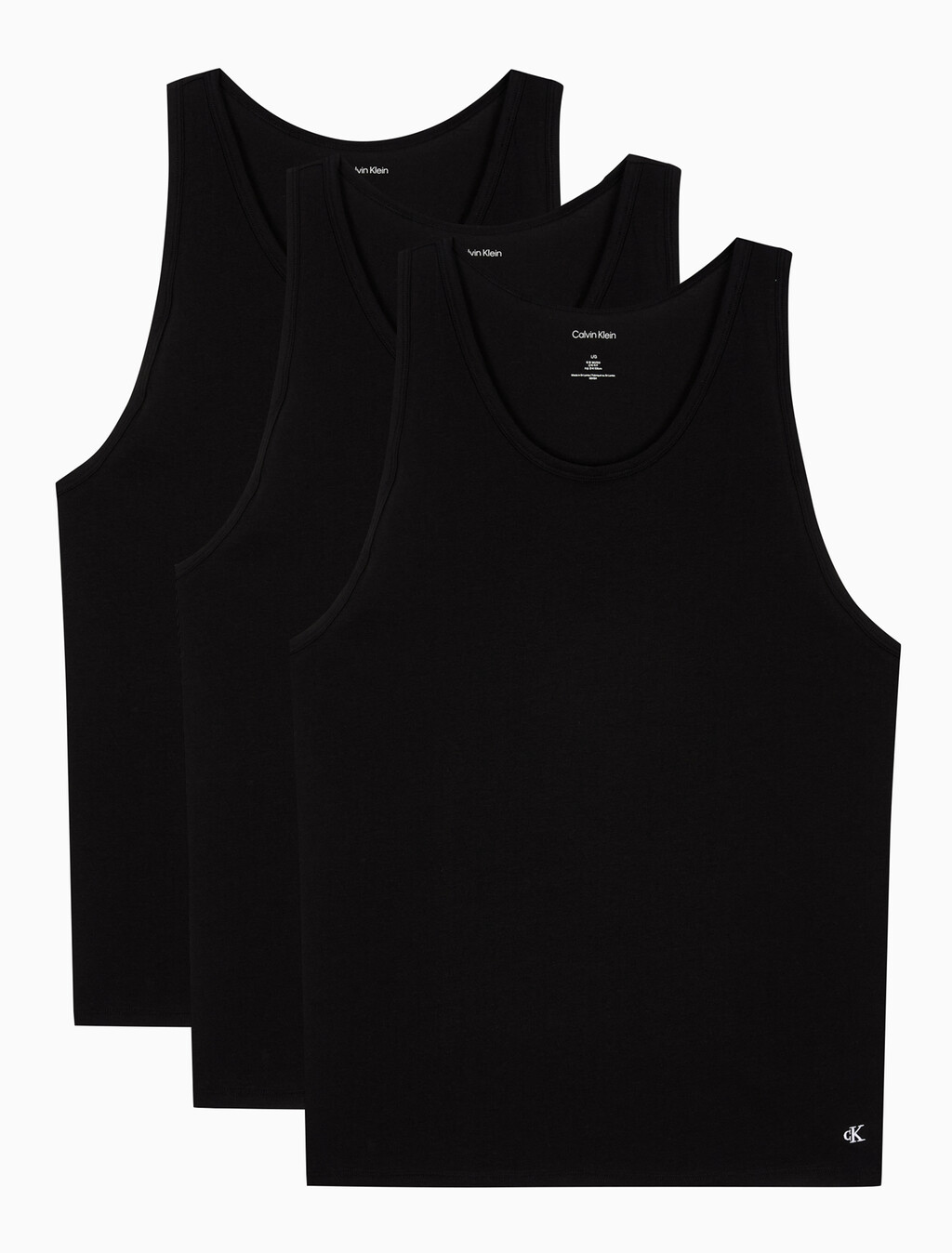 Buy 남성 코튼 스트레치 슬립 탱크 3PK in color BLACK