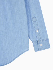 Buy 여성 오버사이즈 긴팔 데님 셔츠 in color CHALKY BLUE