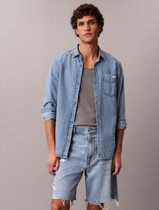 Buy 라이트 웨이트 에코쿨 90s 데님 쇼츠 in color Yellow