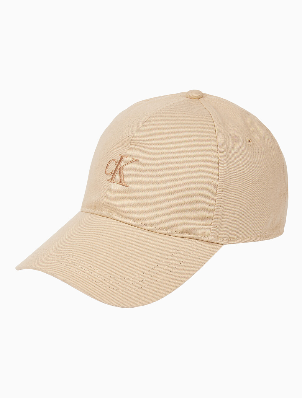 Buy 남녀공용 CKJ 스몰 모노그램 로고 볼캡 in color BEIGE