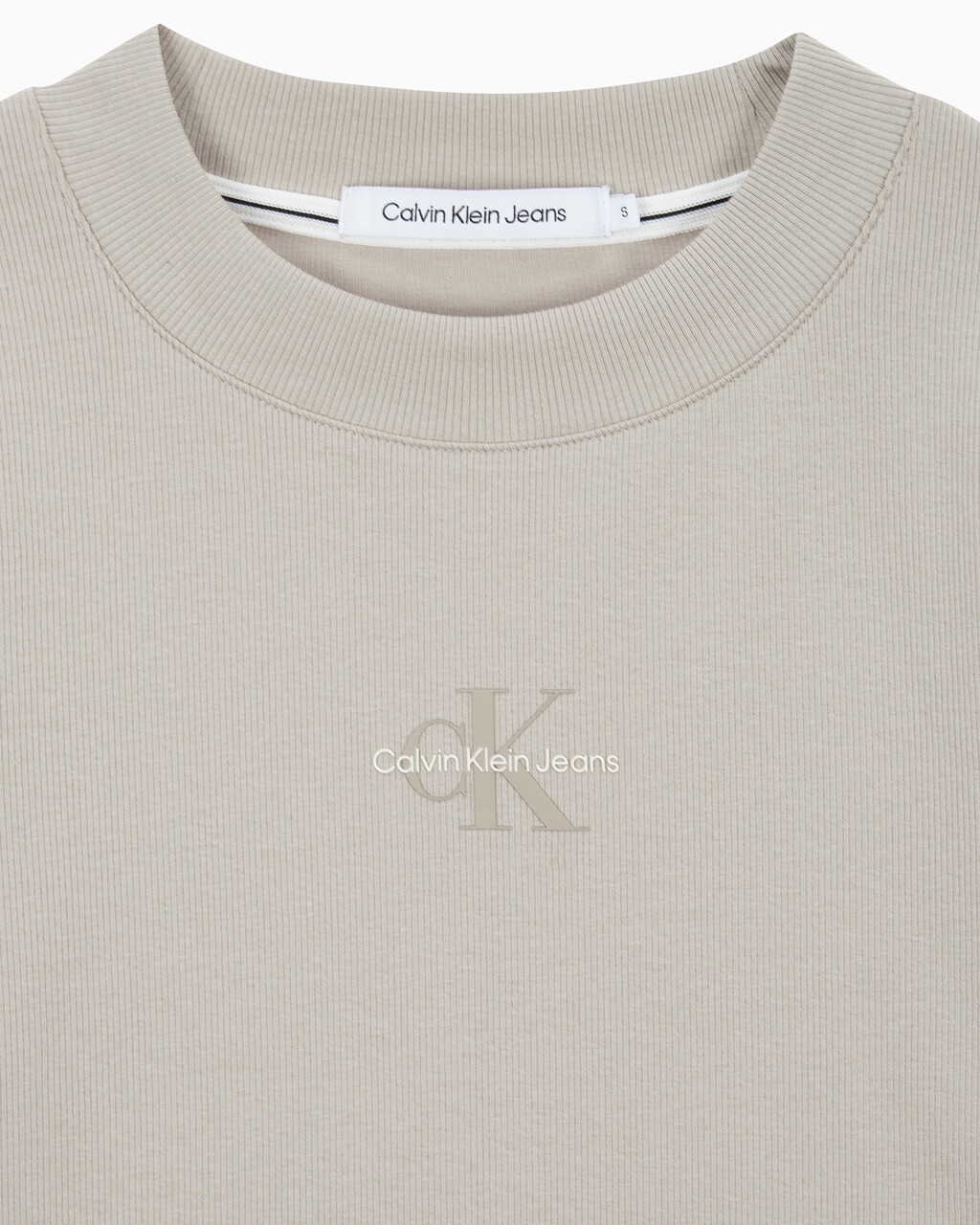 Buy 여성 롱슬리브 모노그램 베이비 티 in color BEIGE
