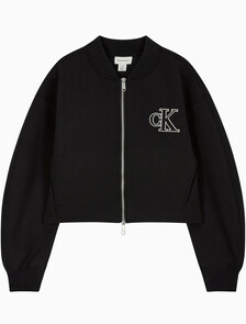 Buy 여성 오버사이즈 스쿠바 집 보머 자켓 in color BLACK