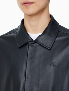 Buy 남성 릴렉스핏 매트 레더 셔츠 자켓 in color CK BLACK