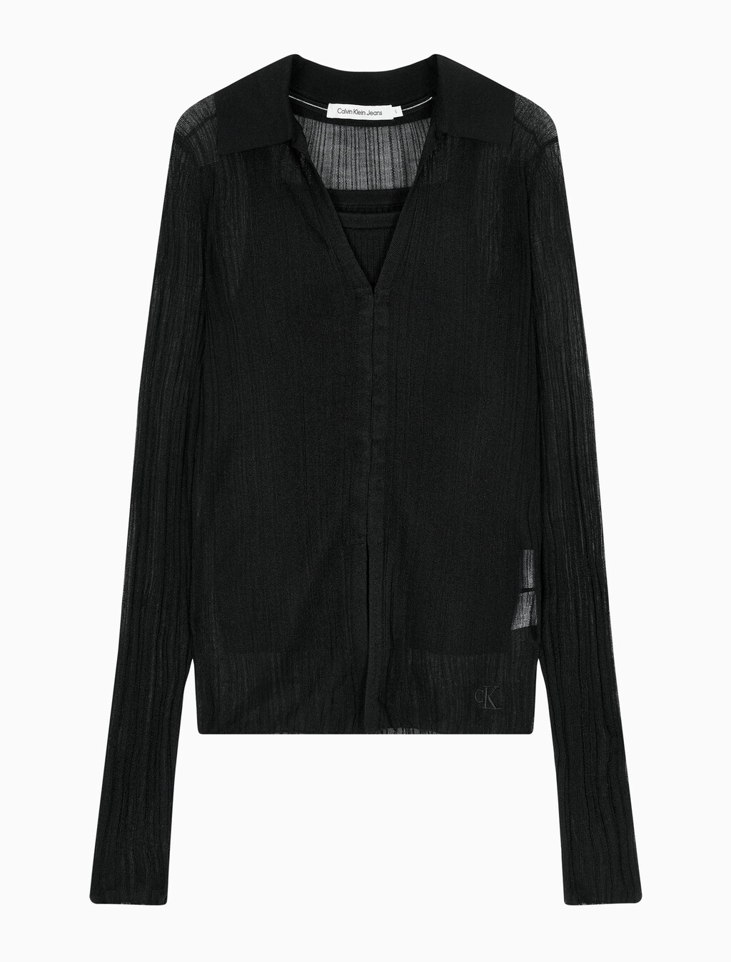 Buy 여성 2 IN 1 폴로 가디건 in color CK BLACK