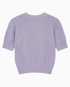 Buy 여성 벌룬 반팔 니트 탑 in color LAVENDER