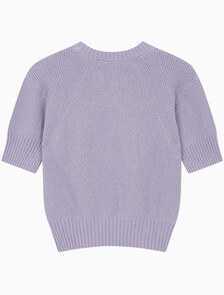 Buy 여성 벌룬 반팔 니트 탑 in color LAVENDER