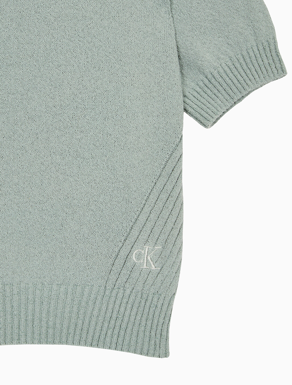 Buy 여성 크롭 반팔 스웨터 in color KHAKI GREY