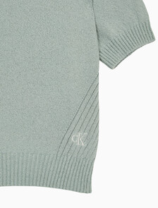 Buy 여성 크롭 반팔 스웨터 in color KHAKI GREY