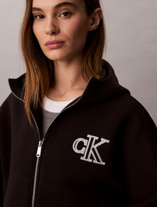 Buy 여성 숏 후디드 스쿠바 자켓 in color BLACK