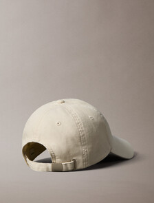 Buy 남녀공용 시즈널 워시드 코튼 캔버스 스몰 패치 볼캡 in color BONE WHITE