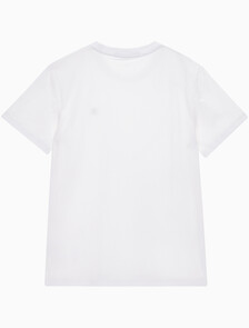 Buy 남성 레귤러핏 CK 로고 뱃지 반팔 티셔츠 in color BRIGHT WHITE