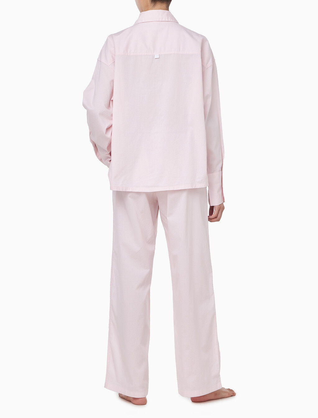 Buy 여성 포플린 슬립 롱슬리브 탑 in color Pink