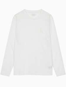 Buy 남성 레귤러핏 그래픽 로고 긴팔 티셔츠 in color BRIGHT WHITE