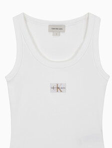Buy 여성 우븐 라벨 립 탱크 in color BRIGHT WHITE