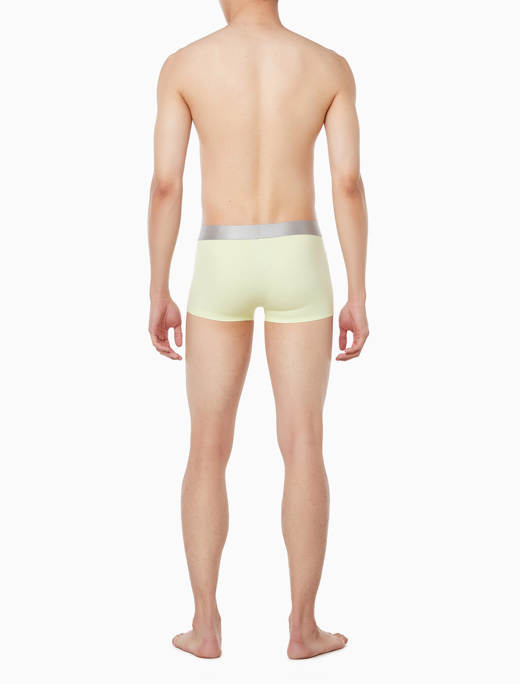 Buy 남성 브러시드 마이크로 져지 로우 라이즈 트렁크 in color PALE LIME YELLOW