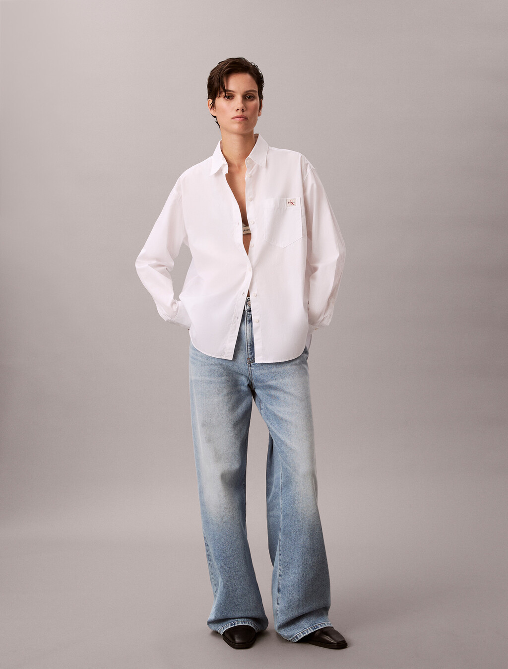 Buy 여성 팝플린 릴렉스 셔츠 in color BRILLIANT WHITE