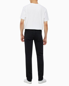 Buy 남성 바디핏 기모 블랙 데님 in color WASHED BLACK LOGO LACE