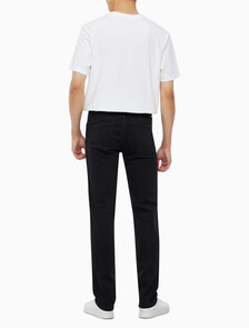 Buy 남성 바디핏 기모 블랙 데님 in color WASHED BLACK LOGO LACE