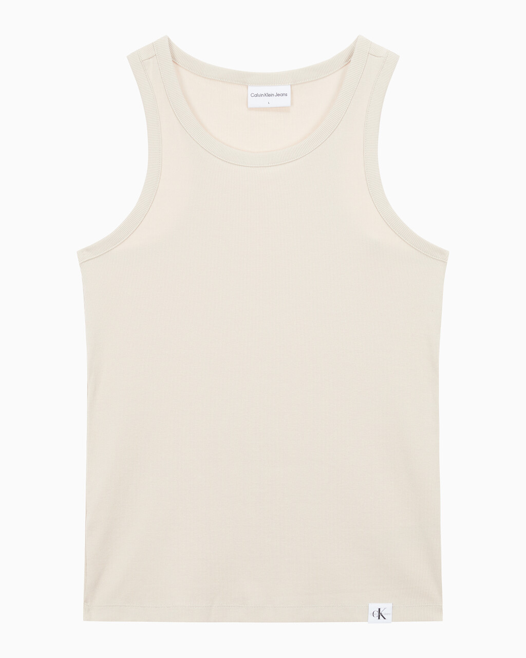 Buy 남성 로고탭 레이서백 슬리브리스 티셔츠 in color CLASSIC BEIGE
